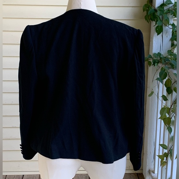Courtney Rhodes 100% Wool Crepe Blazer Suit Jacket Black Euro 40 (about US 10 ) - Picture 3 of 8